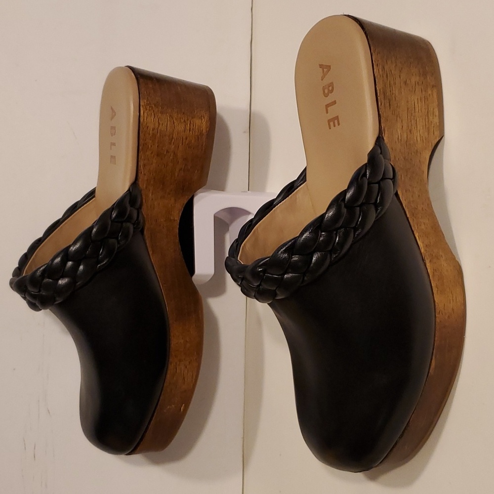 Able Whiley Leather Clog In Black Size 10.5M - Picture 8 of 14